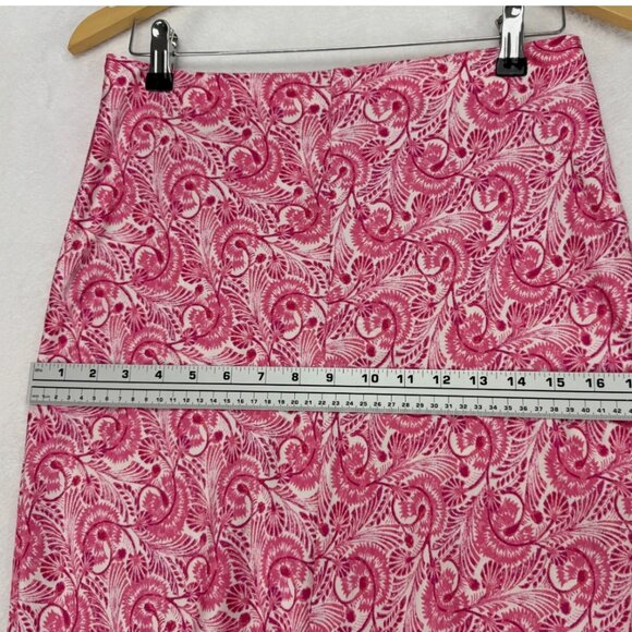 J. Crew Silky Flare Slip Skirt Pink Dandelion Swirl Sz S Trumpet‎ Midi Coquette - Picture 15 of 16